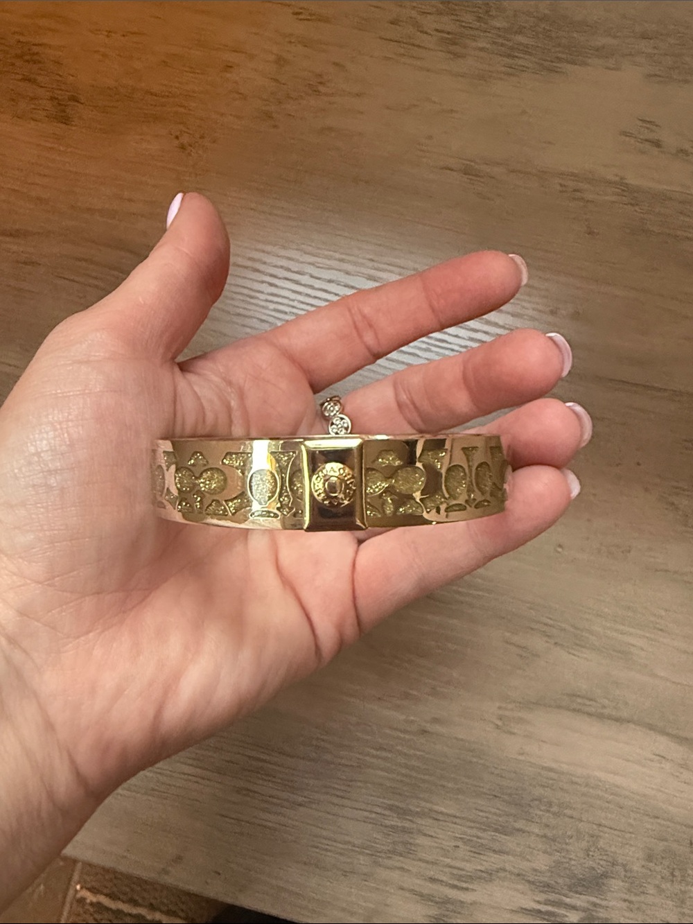 Coach Gold Engraved Bangle Bracelet - Women Jewelry